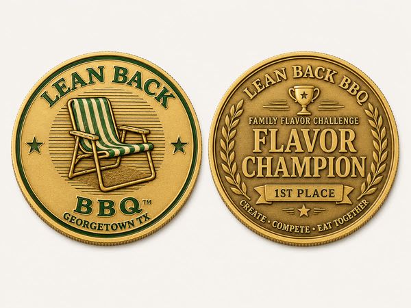 Lean Back BBQ Flavor Challenge coin mockup